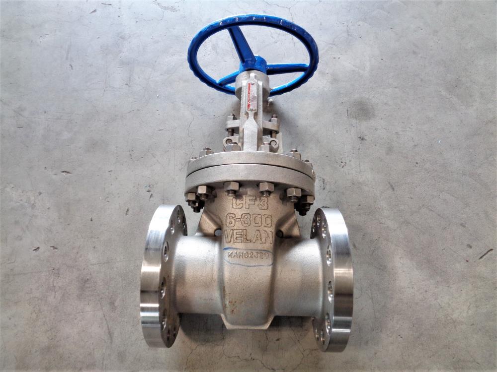 Velan 6" 300# CF3 Gate Valve, Model A, Fig# F14-1064C-12CY-W399